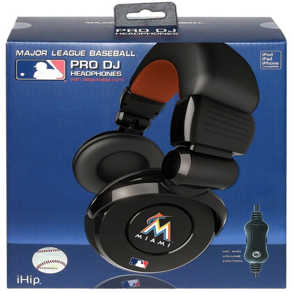 MIAMI MARLINS IHIP NOISE ISOLATION HEADPHONE NEW